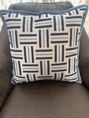 Ralph Lauren Navy White HILL STREET Pillow Cushion Accent Cover Only